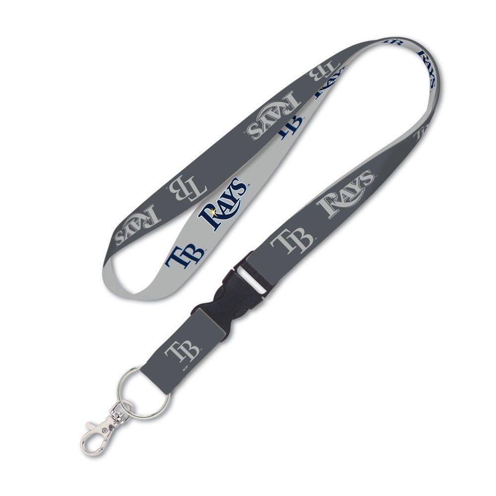 RAYS CHARCOAL GREY TB AND WORDMARK LANYARD - The Bay Republic | Team Store of the Tampa Bay Rays & Rowdies