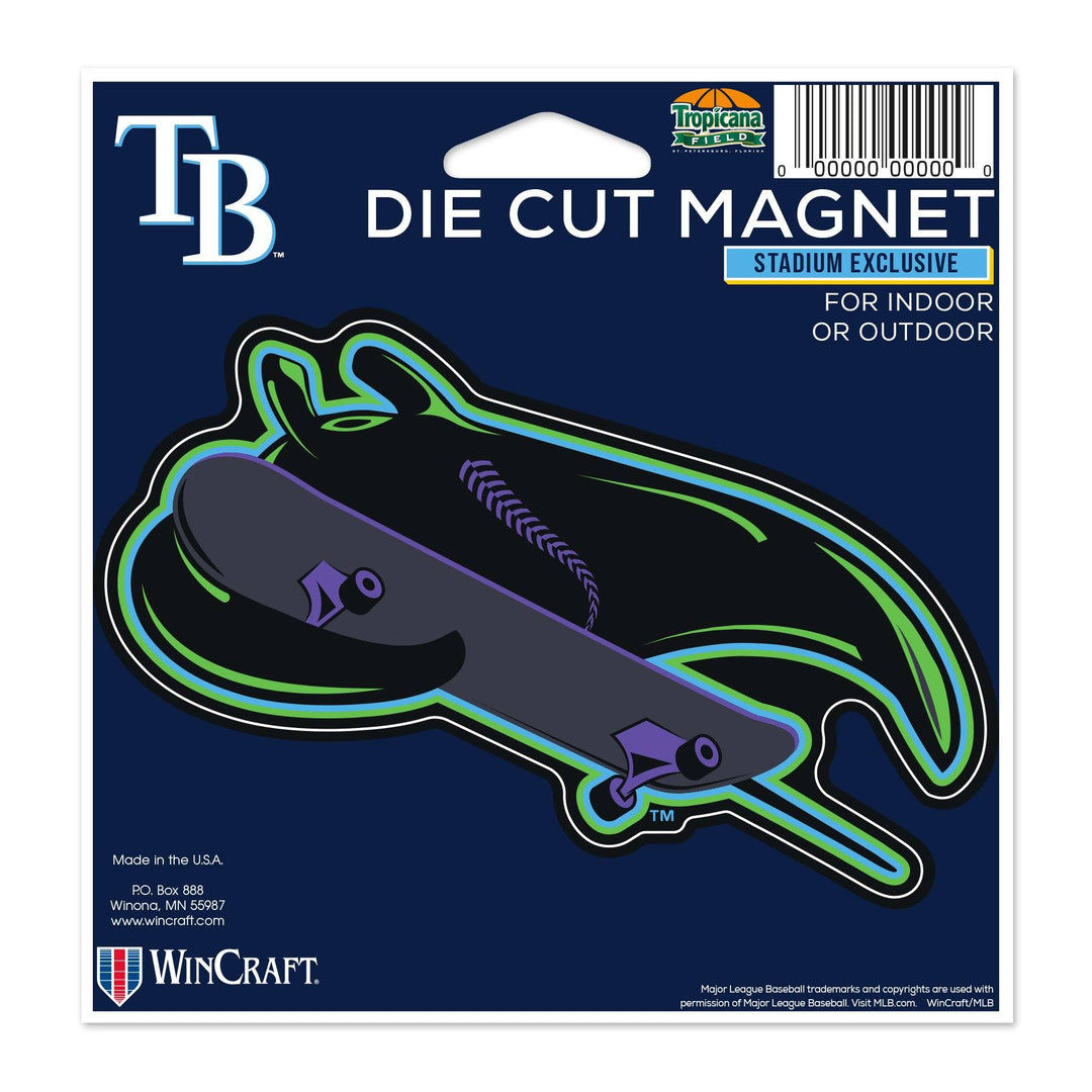 Rays City Connect Die Cut Skateboard Logo 5x5 Magnet - The Bay Republic | Team Store of the Tampa Bay Rays & Rowdies