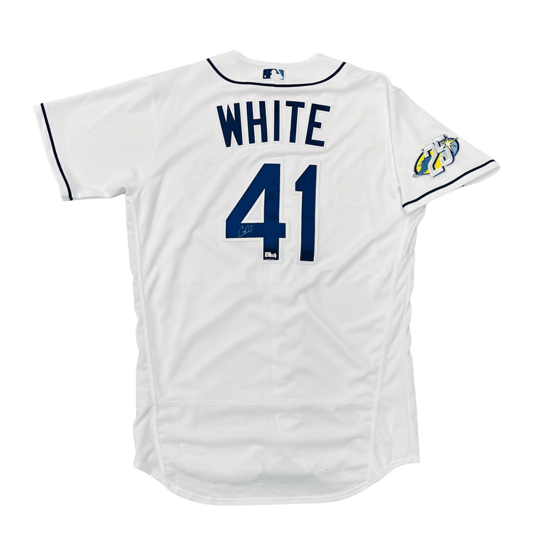 Rays Colby White Team Issued Authentic Autographed White Jersey - The Bay Republic | Team Store of the Tampa Bay Rays & Rowdies