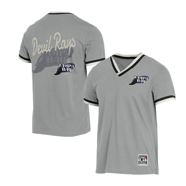 Rays Darius Rucker Collection Grey Devil Rays V-Neck T-Shirt - The Bay Republic | Team Store of the Tampa Bay Rays & Rowdies