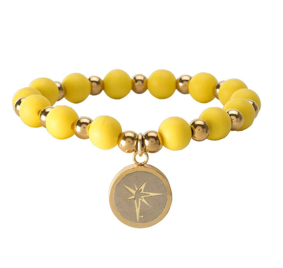 RAYS GOLD AND YELLOW BURST RUSTIC CUFF BEADED BRACELET - The Bay Republic | Team Store of the Tampa Bay Rays & Rowdies