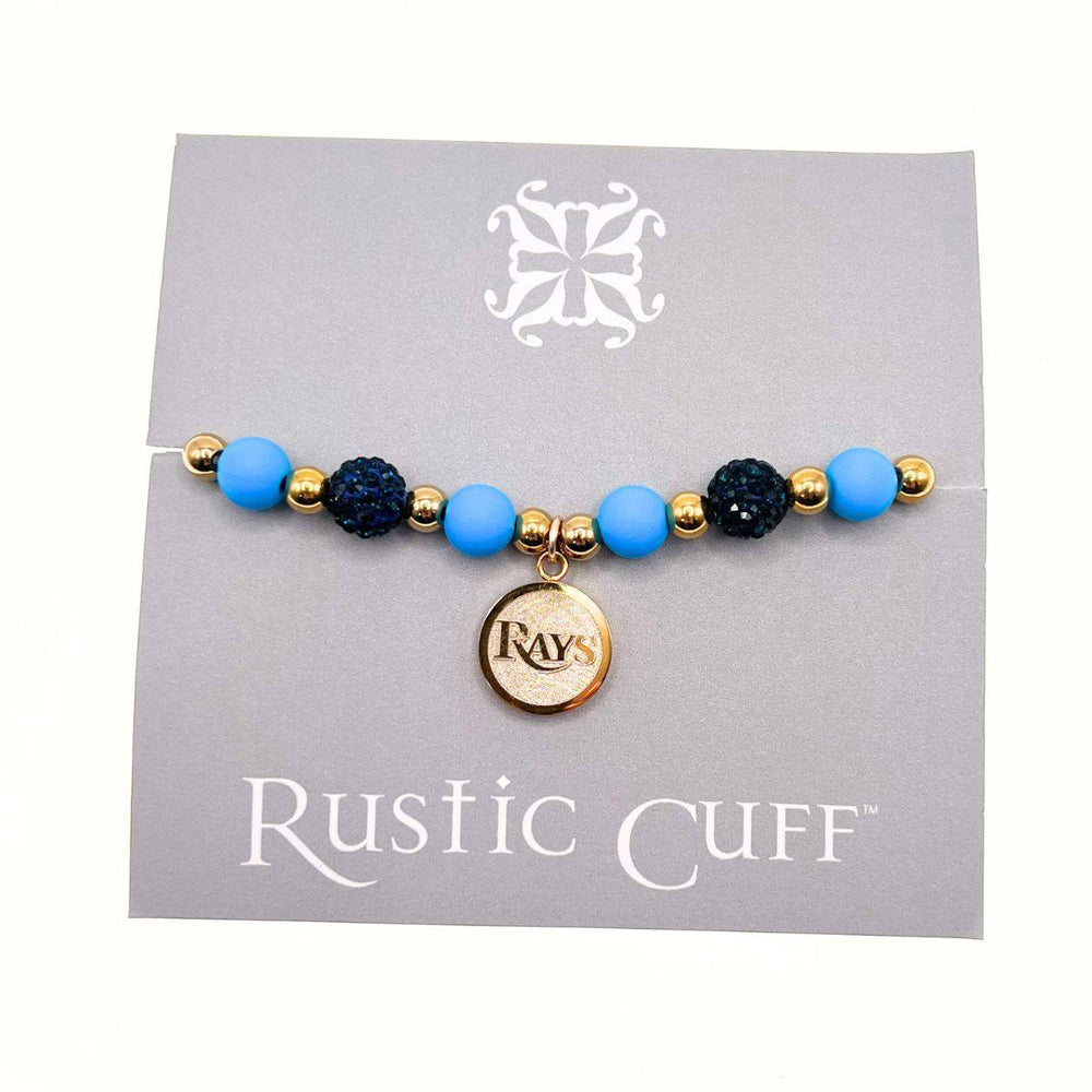 RAYS GOLD BLUE SADIE RUSTIC CUFF BEADED BRACELET - The Bay Republic | Team Store of the Tampa Bay Rays & Rowdies