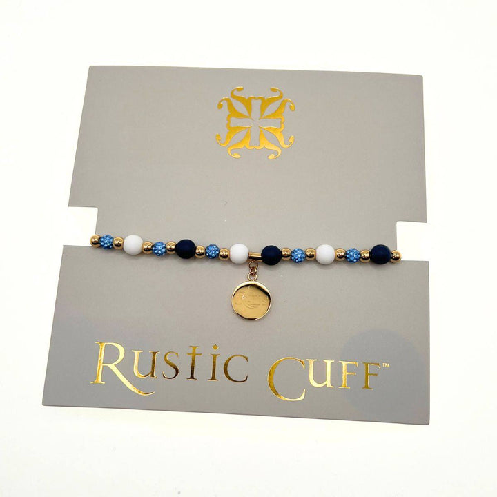 RAYS GOLD BLUE WHITE KALEIDOSCOPE RUSTIC CUFF BEADED BRACELET - The Bay Republic | Team Store of the Tampa Bay Rays & Rowdies