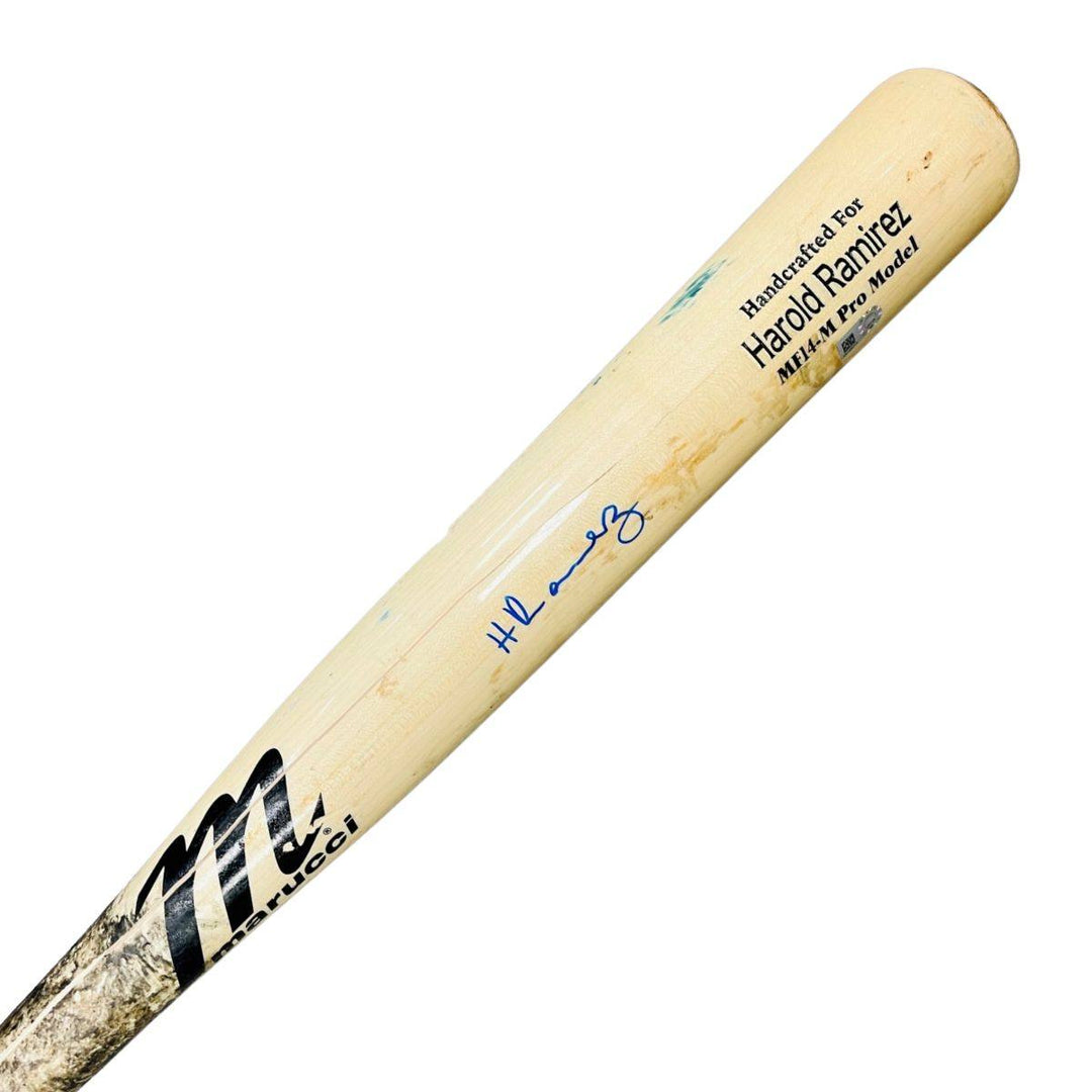 RAYS HAROLD RAMIREZ GAME USED AUTOGRAPHED BROKEN BAT - The Bay Republic | Team Store of the Tampa Bay Rays & Rowdies