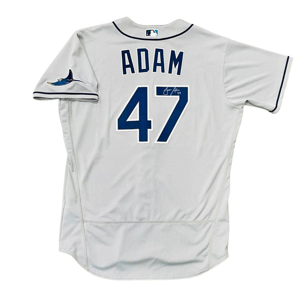 RAYS JASON ADAM TEAM ISSUED AUTHENTIC AUTOGRAPHED GREY RAYS JERSEY - The Bay Republic | Team Store of the Tampa Bay Rays & Rowdies