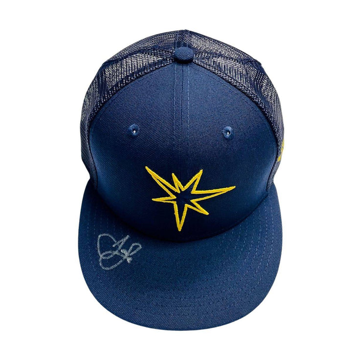 RAYS JOSH LOWE TEAM-ISSUED AUTHENTIC AUTOGRAPHED SPRING TRAINING HAT - The Bay Republic | Team Store of the Tampa Bay Rays & Rowdies