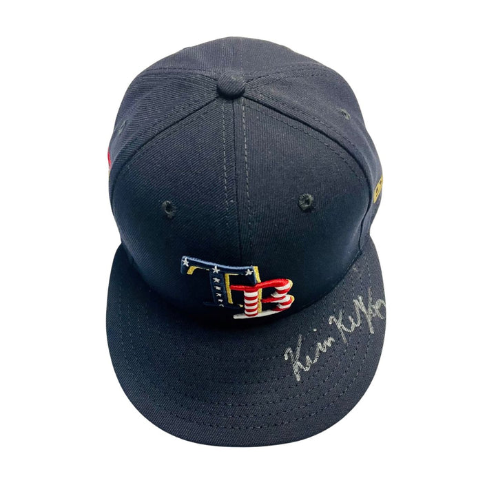 Rays Kevin Kelly Game Used Authentic Autographed Stars and Stripes Hat
