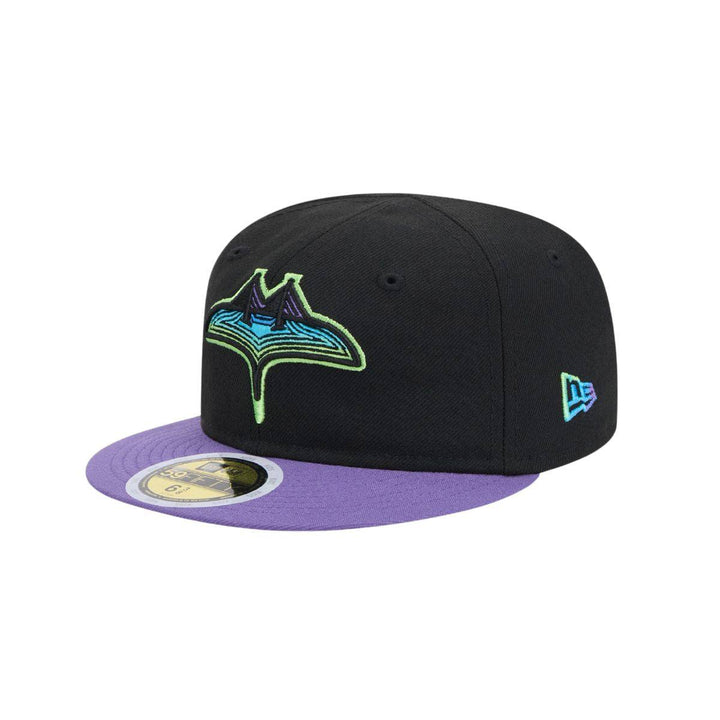 Rays Kids New Era Black Purple City Connect On Field 59Fifty Fitted Hat - The Bay Republic | Team Store of the Tampa Bay Rays & Rowdies