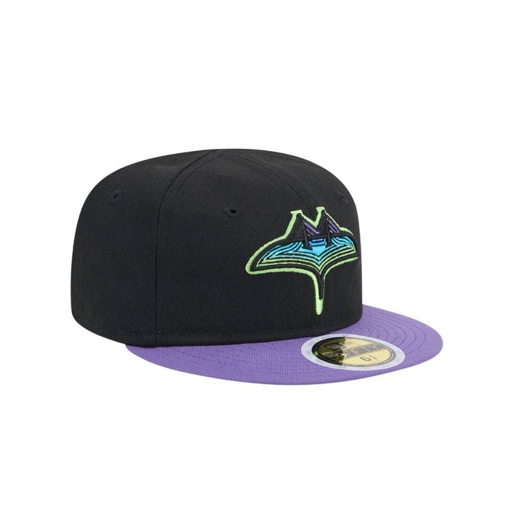 Rays Kids New Era Black Purple City Connect On Field 59Fifty Fitted Hat - The Bay Republic | Team Store of the Tampa Bay Rays & Rowdies