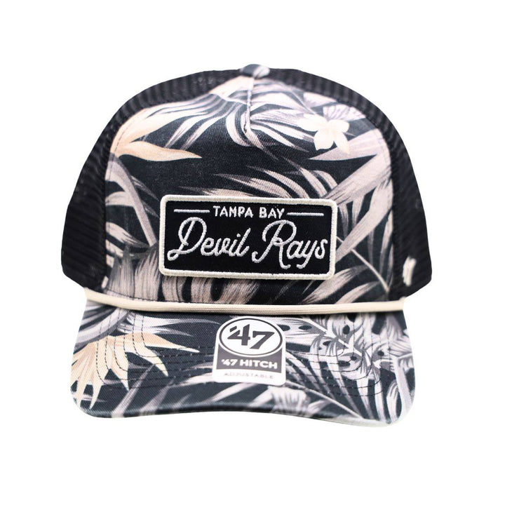 Rays Men's '47 Brand Black Tropical Devil Rays Hitch Adjustable Hat - The Bay Republic | Team Store of the Tampa Bay Rays & Rowdies