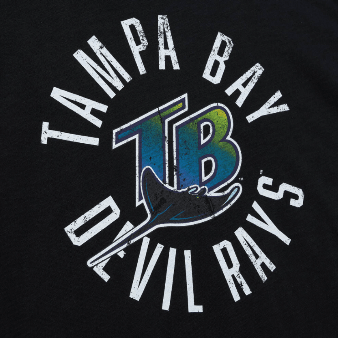 RAYS MEN'S BLACK DEVIL RAYS COOP LEGENDARY SLUB MITCHELL AND NESS T-SHIRT - The Bay Republic | Team Store of the Tampa Bay Rays & Rowdies
