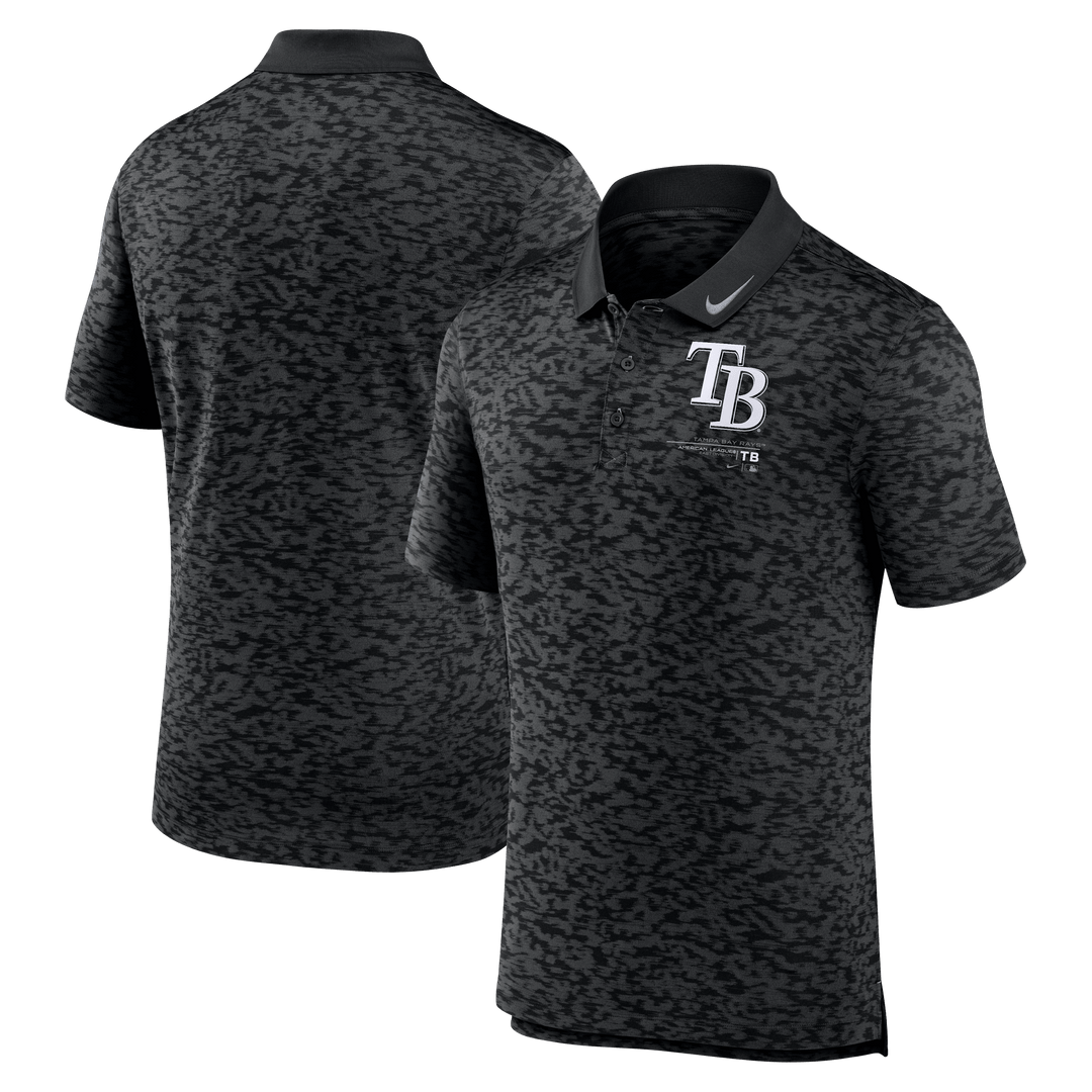 RAYS MEN'S BLACK GREY TB NEXT LEVEL NIKE DRI FIT POLO SHIRT - The Bay Republic | Team Store of the Tampa Bay Rays & Rowdies