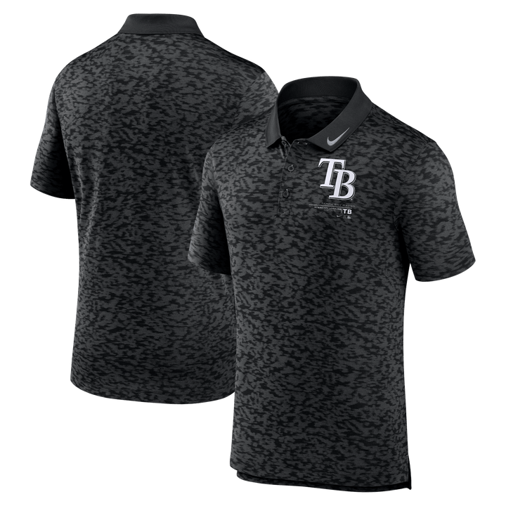 RAYS MEN'S BLACK GREY TB NEXT LEVEL NIKE DRI FIT POLO SHIRT - The Bay Republic | Team Store of the Tampa Bay Rays & Rowdies