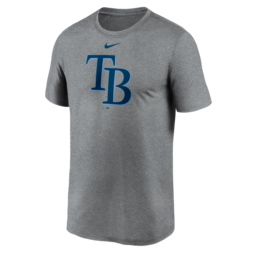 RAYS MEN'S GREY LEGEND TB NIKE DRI FIT T-SHIRT - The Bay Republic | Team Store of the Tampa Bay Rays & Rowdies