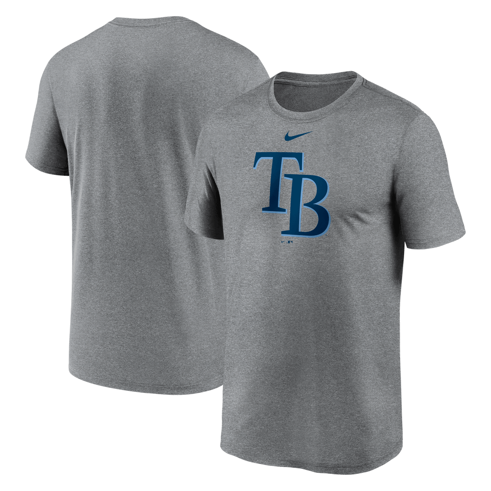 RAYS MEN'S GREY LEGEND TB NIKE DRI FIT T-SHIRT - The Bay Republic | Team Store of the Tampa Bay Rays & Rowdies