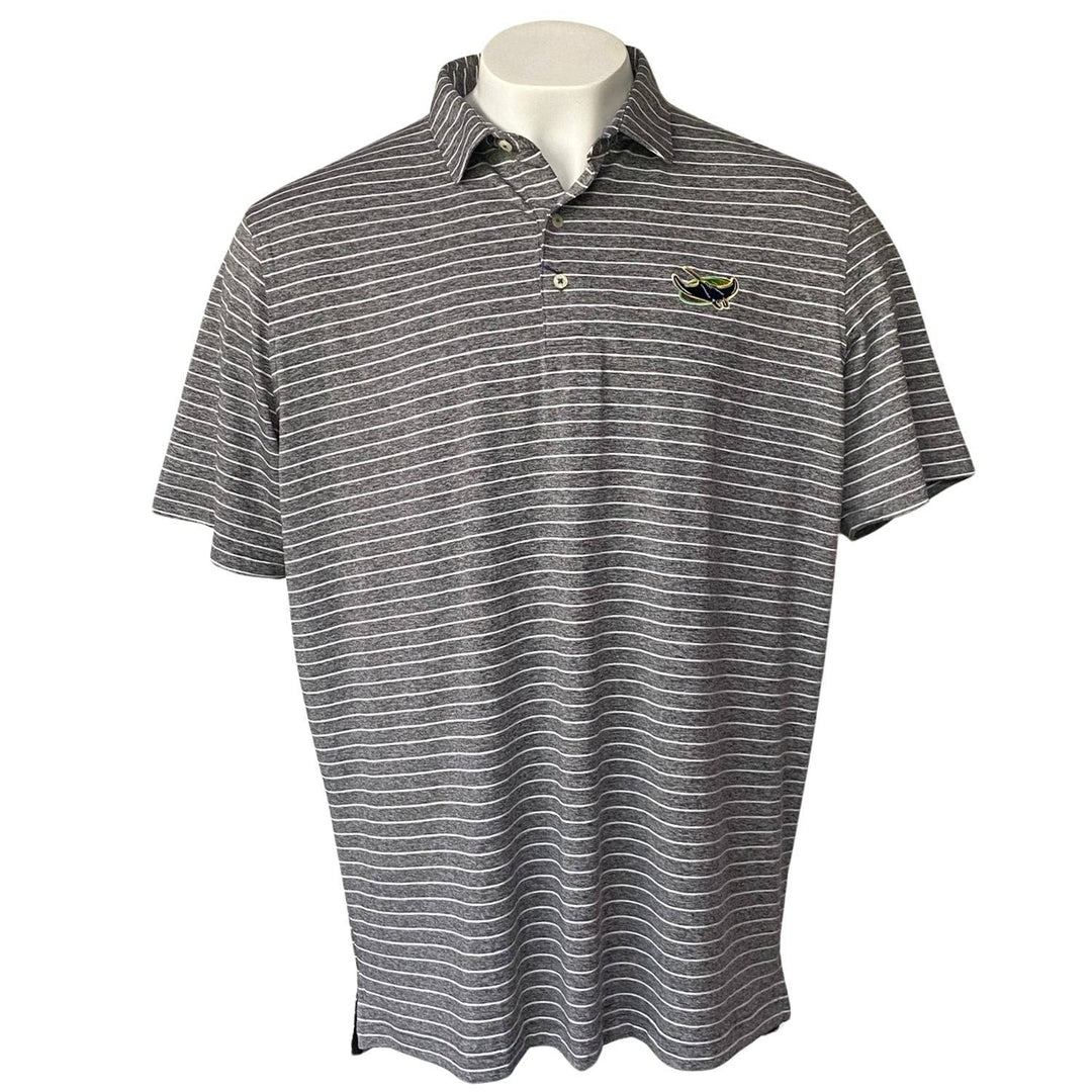 Rays Men's Johnnie O Grey Striped Alt Polo Shirt - The Bay Republic | Team Store of the Tampa Bay Rays & Rowdies