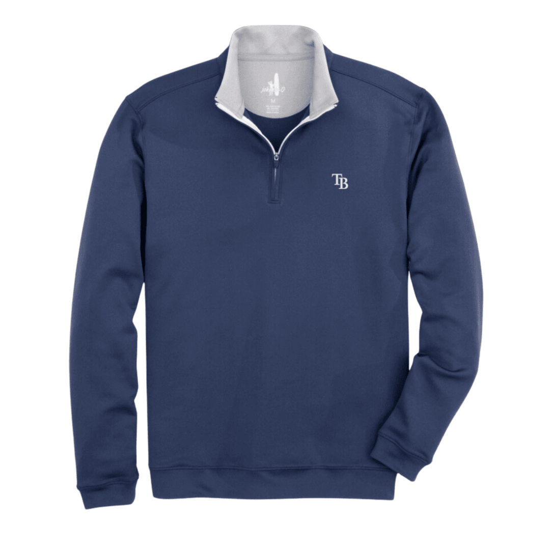 Rays Men's Johnnie-O Navy Diaz TB 1/4 Zip Pullover - The Bay Republic | Team Store of the Tampa Bay Rays & Rowdies