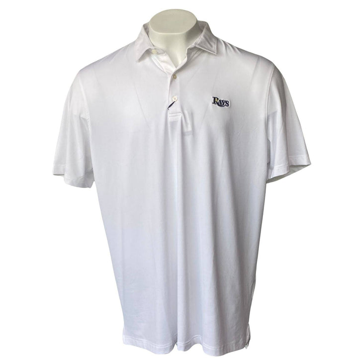 Rays Men's Johnnie O White Wordmark Polo Shirt - The Bay Republic | Team Store of the Tampa Bay Rays & Rowdies