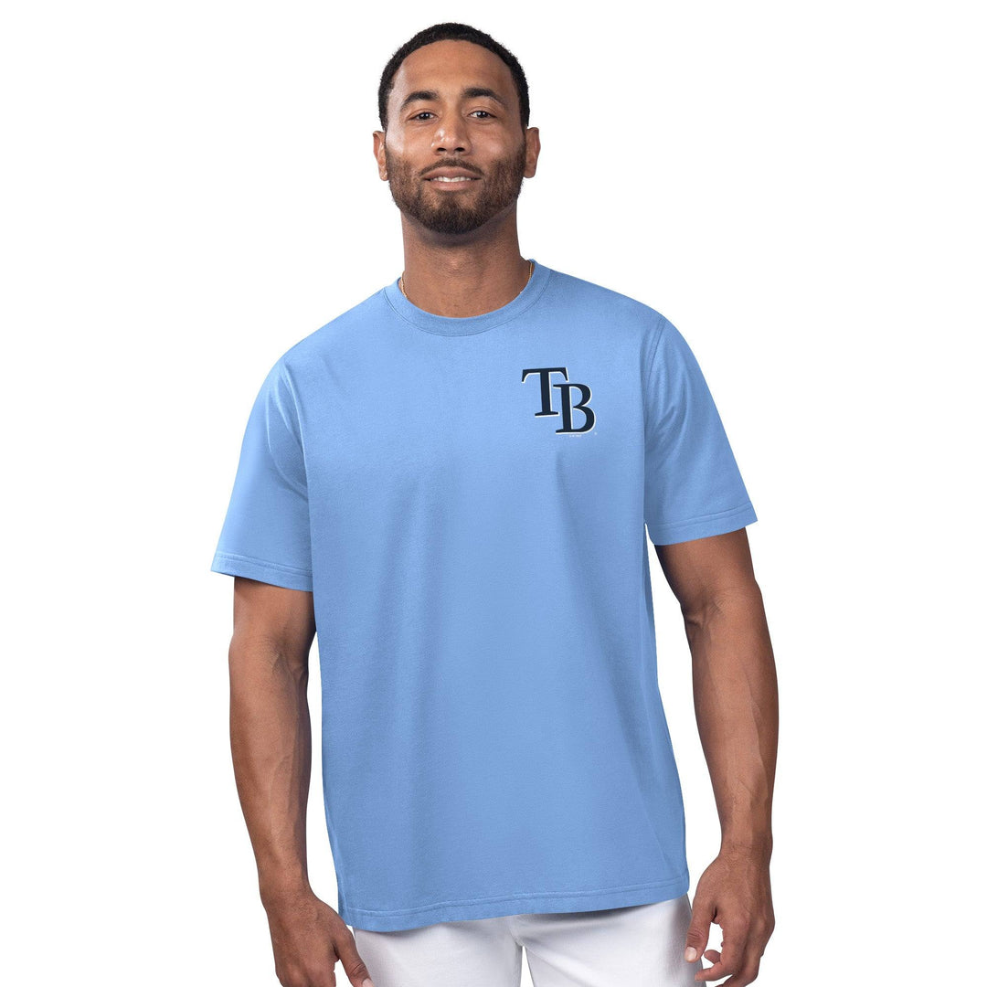 Rays Men's Margaritaville Blue First Pitch Means Party Time T-Shirt - The Bay Republic | Team Store of the Tampa Bay Rays & Rowdies