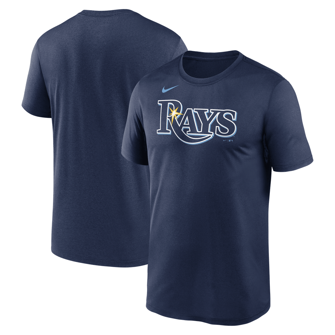 RAYS MEN'S NAVY BLUE WORDMARK DRI FIT NIKE T-SHIRT - The Bay Republic | Team Store of the Tampa Bay Rays & Rowdies