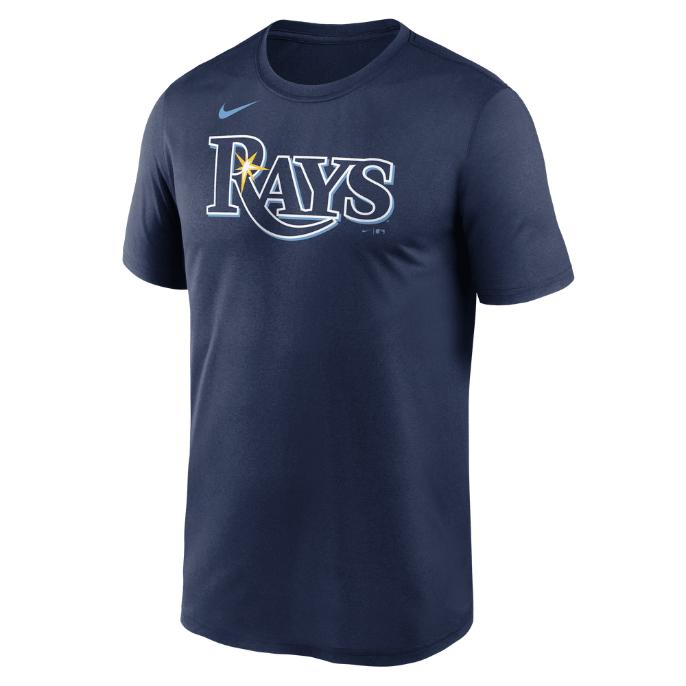 RAYS MEN'S NAVY BLUE WORDMARK DRI FIT NIKE T-SHIRT - The Bay Republic | Team Store of the Tampa Bay Rays & Rowdies