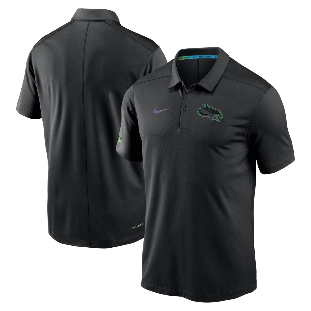 Rays Men's Nike Black City Connect Skateboard Logo Polo Shirt - The Bay Republic | Team Store of the Tampa Bay Rays & Rowdies