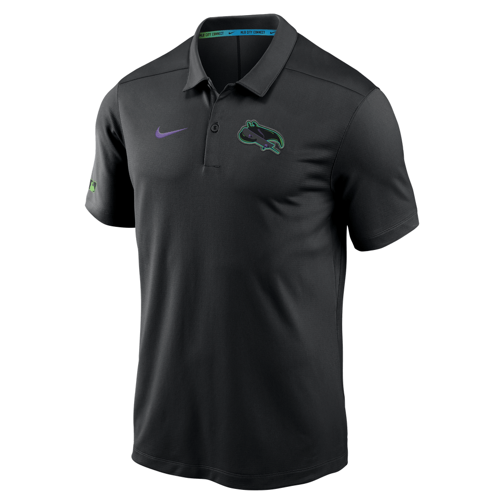 Rays Men's Nike Black City Connect Skateboard Logo Polo Shirt - The Bay Republic | Team Store of the Tampa Bay Rays & Rowdies