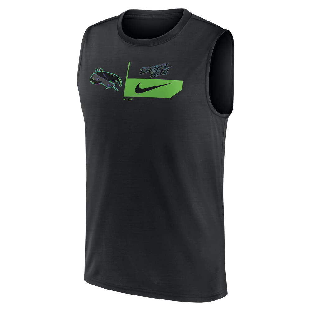 Rays Men's Nike Black City Connect Tampa Bay SkateRay Dri Fit Sleeveless Muscle T-Shirt - The Bay Republic | Team Store of the Tampa Bay Rays & Rowdies
