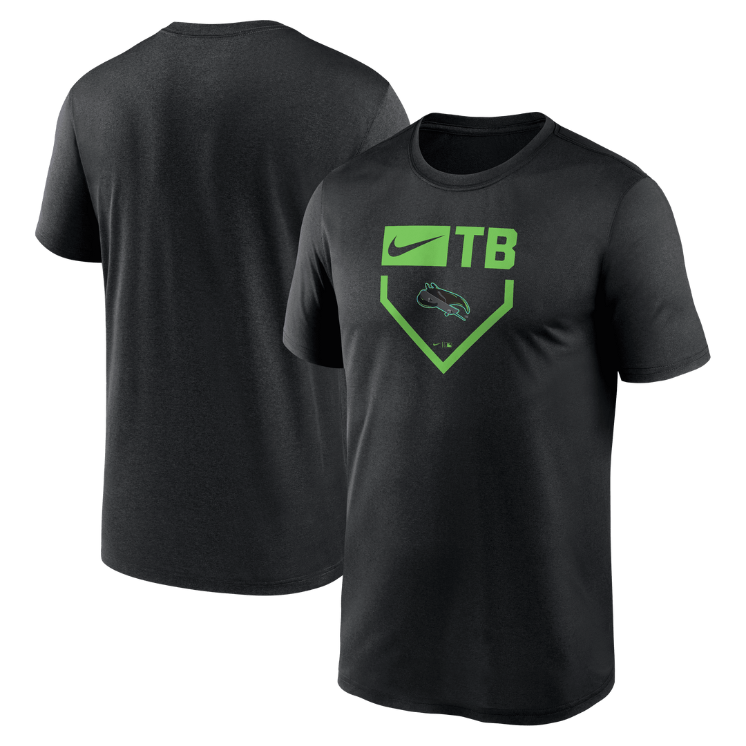 Rays Men's Nike Black City Connect TB Swoosh SkateRay Base Dri Fit T-Shirt - The Bay Republic | Team Store of the Tampa Bay Rays & Rowdies