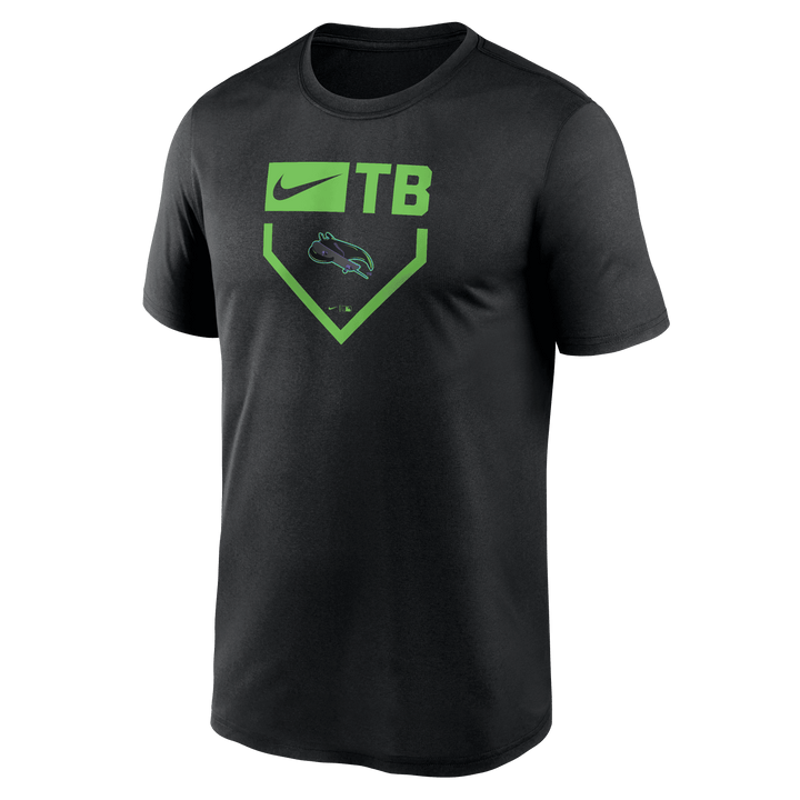 Rays Men's Nike Black City Connect TB Swoosh SkateRay Base Dri Fit T-Shirt - The Bay Republic | Team Store of the Tampa Bay Rays & Rowdies