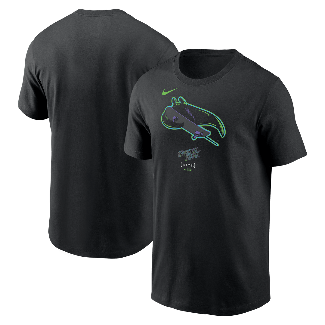 Rays Men's Nike Black Skateboard Wordmark City Connect T-Shirt - The Bay Republic | Team Store of the Tampa Bay Rays & Rowdies