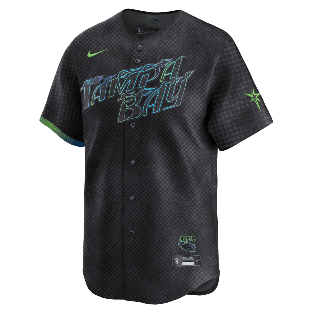 Rays Men's Nike Charcoal Grey Brandon Lowe City Connect Limited Replica Jersey - The Bay Republic | Team Store of the Tampa Bay Rays & Rowdies