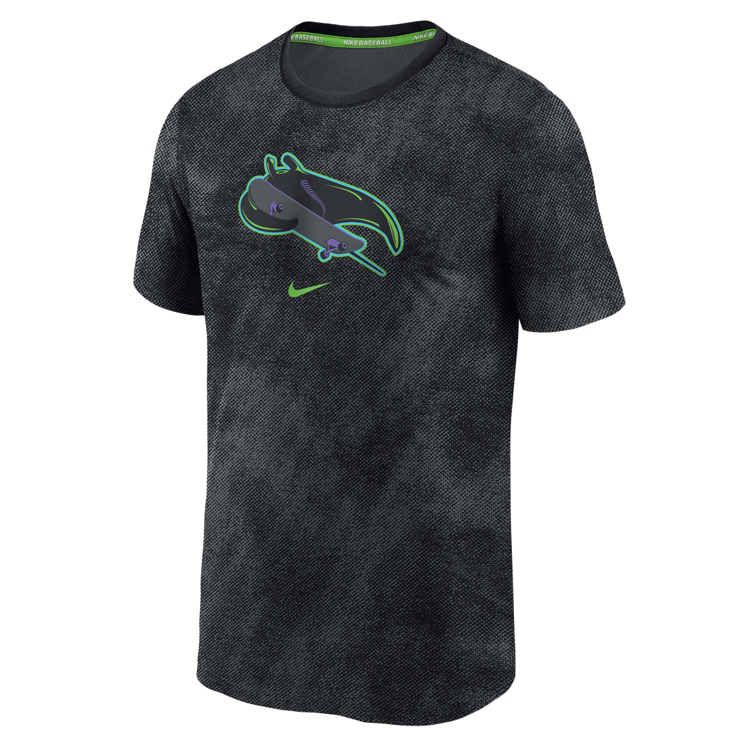 Rays Men's Nike Charcoal Grey City Connect Authentic Collection Skateboard Legend Dri Fit T-Shirt - The Bay Republic | Team Store of the Tampa Bay Rays & Rowdies