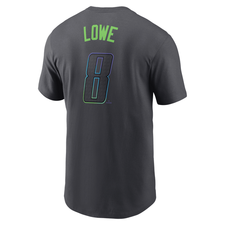 Rays Men's Nike Charcoal Grey City Connect Brandon Lowe Player T-Shirt - The Bay Republic | Team Store of the Tampa Bay Rays & Rowdies