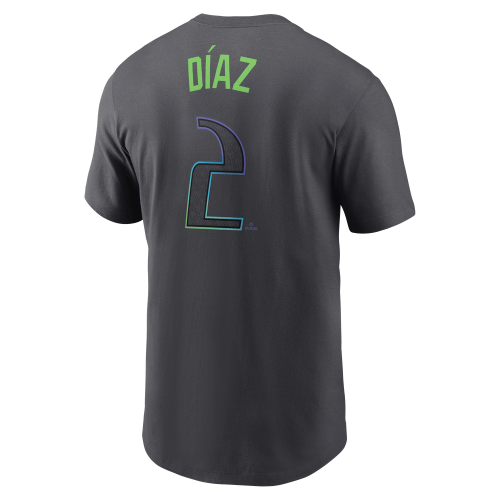 Rays Men's Nike Charcoal Grey City Connect Yandy Diaz Player T-Shirt - The Bay Republic | Team Store of the Tampa Bay Rays & Rowdies