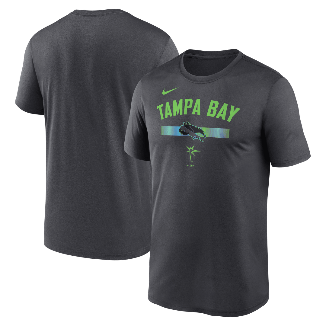 Rays Men's Nike Grey City Connect Tampa Bay SkateRay Gradient Stripe Dri Fit T-Shirt - The Bay Republic | Team Store of the Tampa Bay Rays & Rowdies