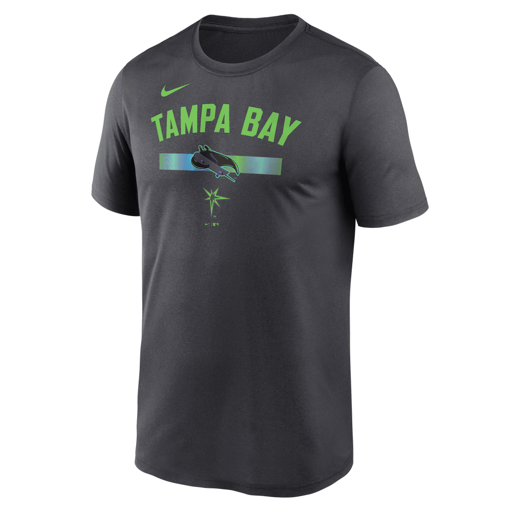 Rays Men's Nike Grey City Connect Tampa Bay SkateRay Gradient Stripe Dri Fit T-Shirt - The Bay Republic | Team Store of the Tampa Bay Rays & Rowdies