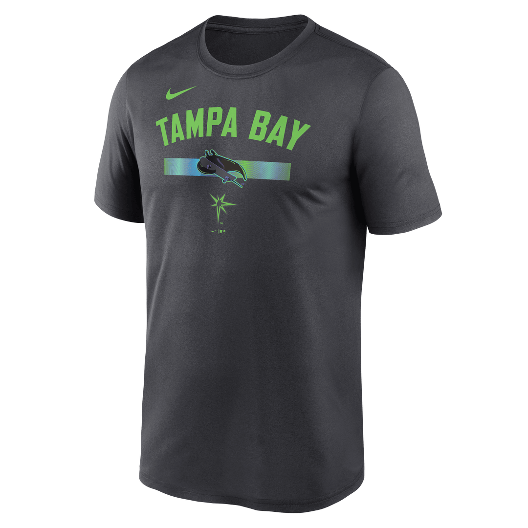 Rays Men's Nike Grey City Connect Tampa Bay SkateRay Gradient Stripe Dri Fit T-Shirt - The Bay Republic | Team Store of the Tampa Bay Rays & Rowdies