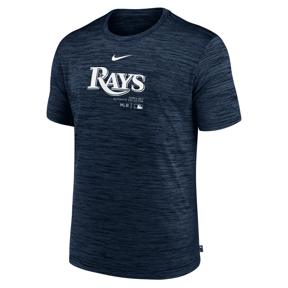 Rays Men's Nike Navy Wordmark Authentic Collection Practice Dri Fit T-Shirt - The Bay Republic | Team Store of the Tampa Bay Rays & Rowdies