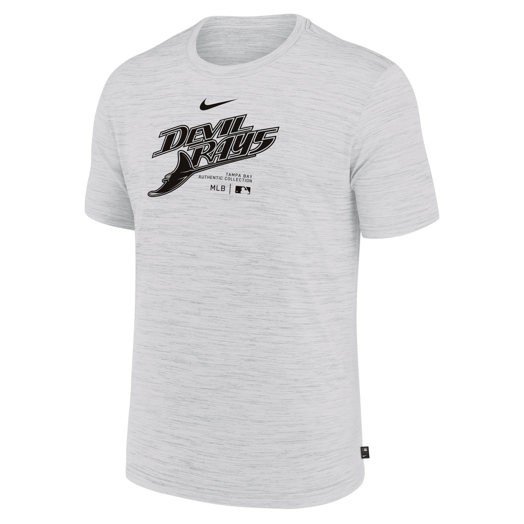 Rays Men's Nike White Grey Devil Rays Authentic Collection Practice Dri Fit T-Shirt - The Bay Republic | Team Store of the Tampa Bay Rays & Rowdies