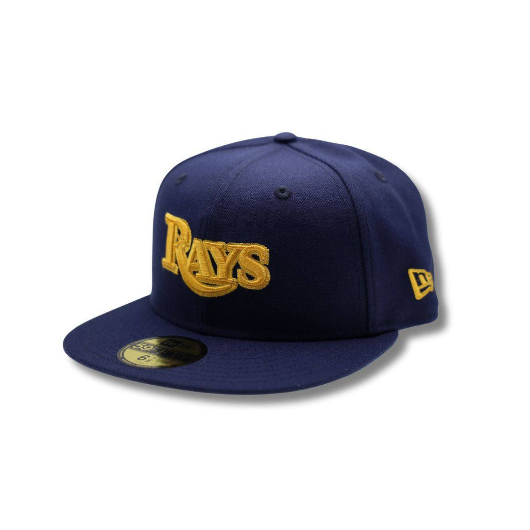 Rays New Era Navy Gold Wordmark 59Fifty Fitted Hat