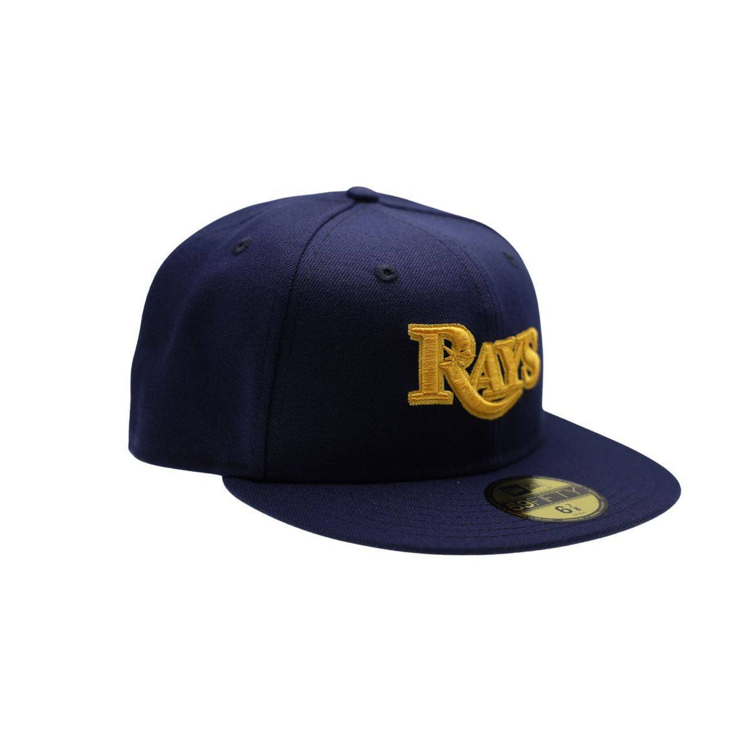 RAYS NAVY GOLD WORDMARK 59FIFTY NEW ERA FITTED HAT - The Bay Republic | Team Store of the Tampa Bay Rays & Rowdies