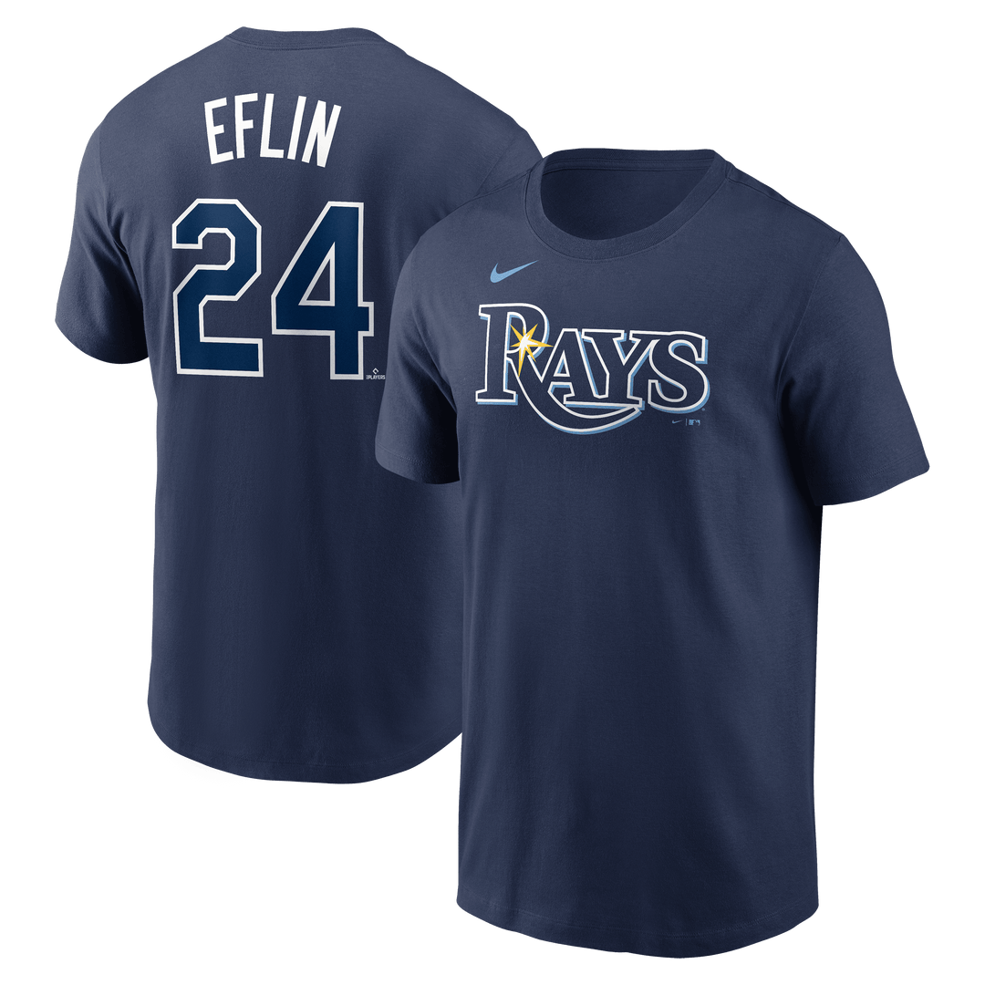 RAYS NAVY ZACH EFLIN NAME AND NUMBER NIKE T-SHIRT - The Bay Republic | Team Store of the Tampa Bay Rays & Rowdies