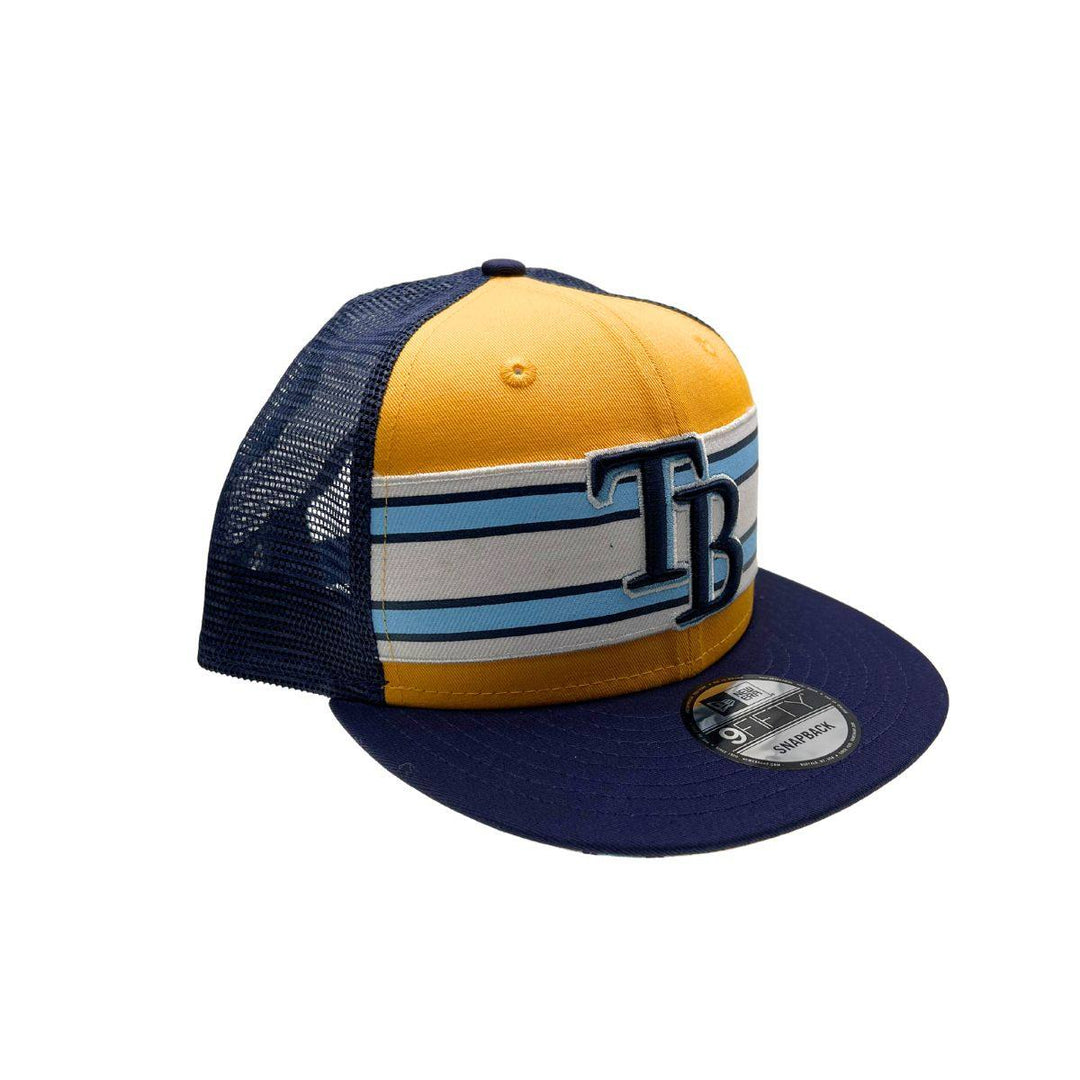 RAYS NAVY/GOLD TB STRIPES UNDER VISOR 9FIFTY NEW ERA SNAPBACK HAT - The Bay Republic | Team Store of the Tampa Bay Rays & Rowdies