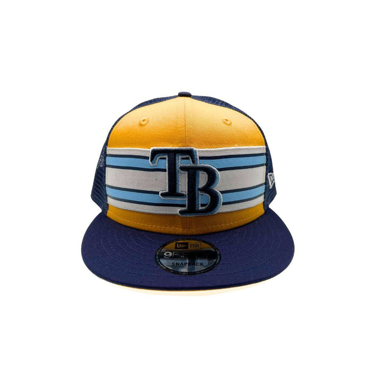 RAYS NAVY/GOLD TB STRIPES UNDER VISOR 9FIFTY NEW ERA SNAPBACK HAT - The Bay Republic | Team Store of the Tampa Bay Rays & Rowdies
