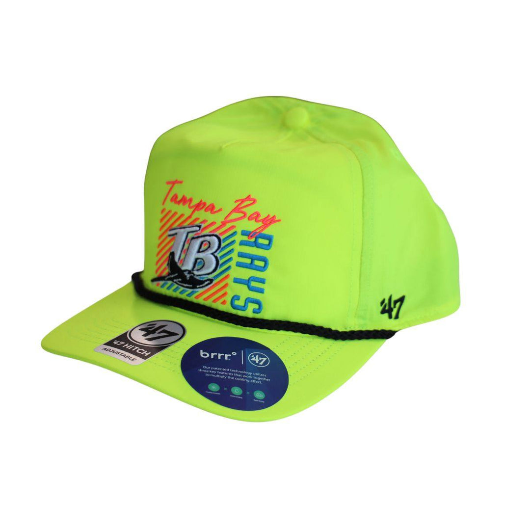 RAYS NEON YELLOW RETRO DEVIL RAYS HIGHLIGHT HITCH 47 BRAND ADJUSTABLE HAT - The Bay Republic | Team Store of the Tampa Bay Rays & Rowdies