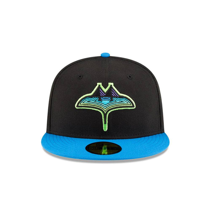 Rays New Era Black Blue Two Tone City Connect Skyray Skate 59Fifty Fitted Hat - The Bay Republic | Team Store of the Tampa Bay Rays & Rowdies