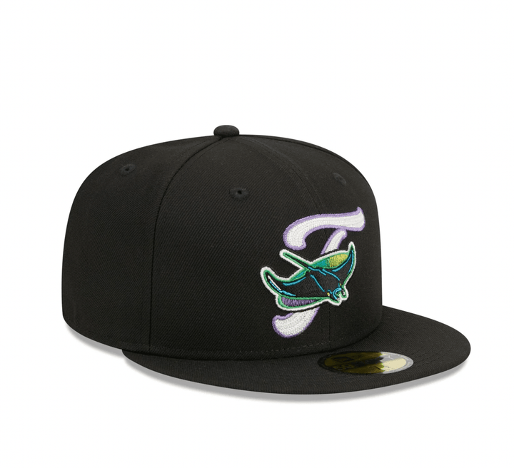 Devil Rays Fitted Tampa Bay Rays New Era Black Devil Rays Duo Logo 59Fifty Fitted Hat ...
