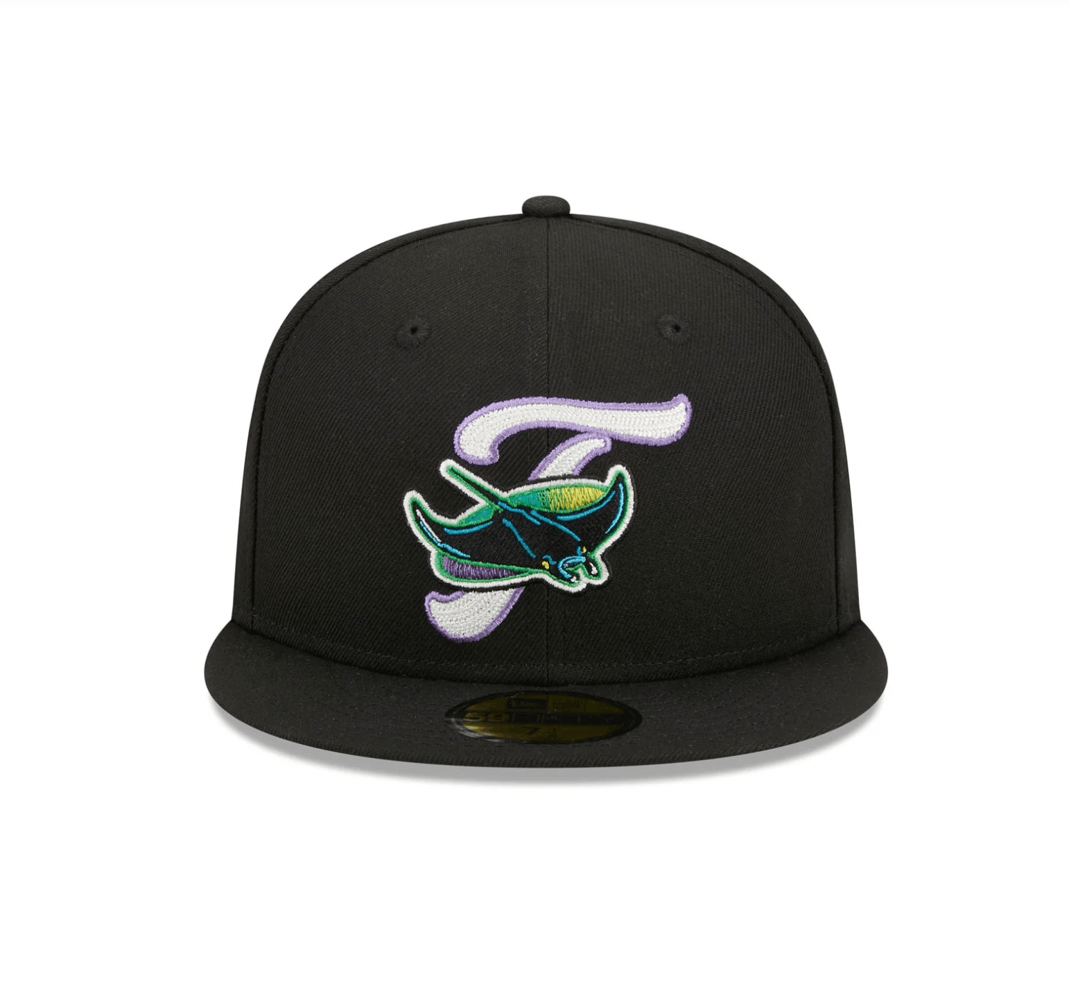 Devil Rays Fitted Tampa Bay Rays New Era Black Devil Rays Duo Logo 59Fifty Fitted Hat ...