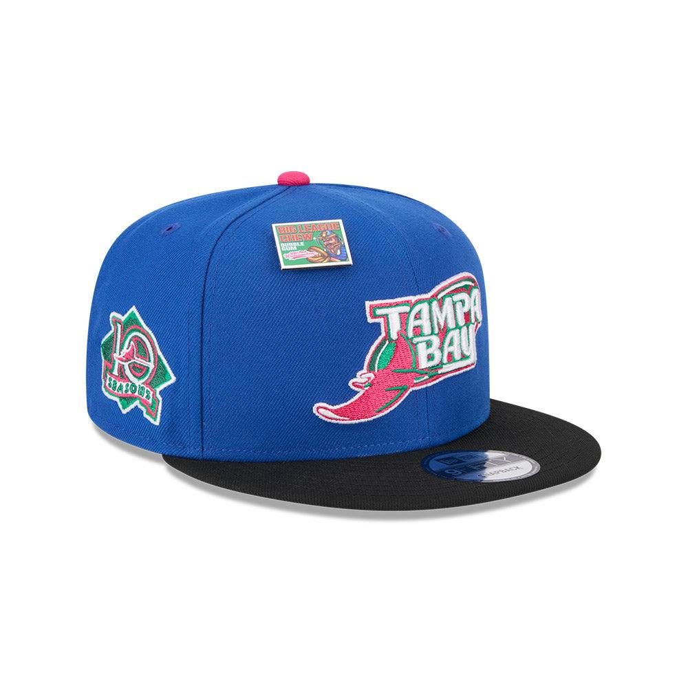 Rays New Era Blue Black Big League Chew Watermelon 9Fifty Snapback Hat - The Bay Republic | Team Store of the Tampa Bay Rays & Rowdies